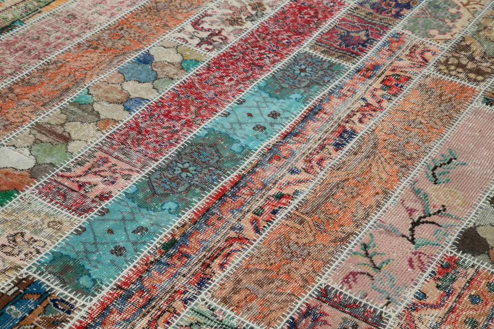Rug N Carpet - Hand-Knotted Anatolian 6' 8" x 10' 1" Rustic Patchwork Area Rug
