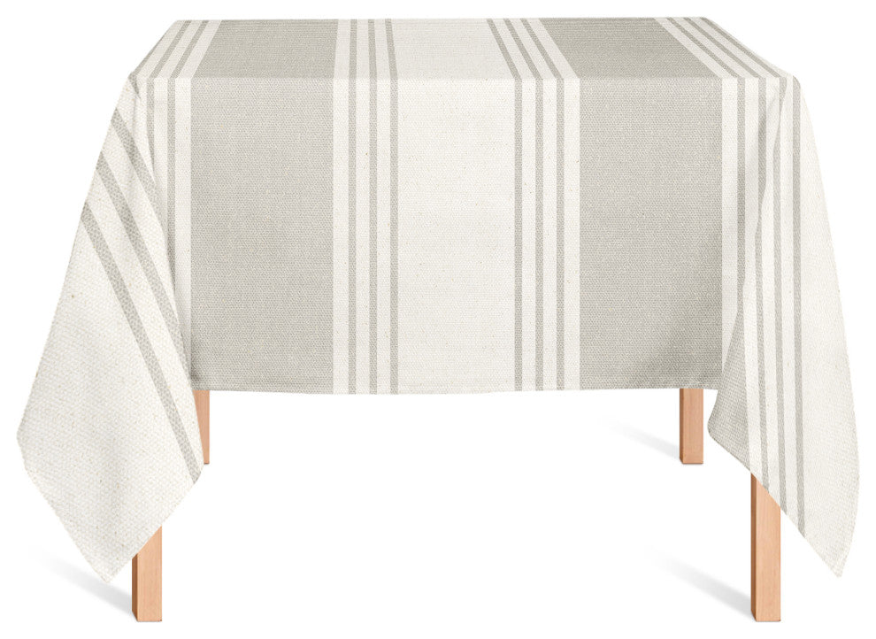Neutral Linen Stripes 58x58 Tablecloth