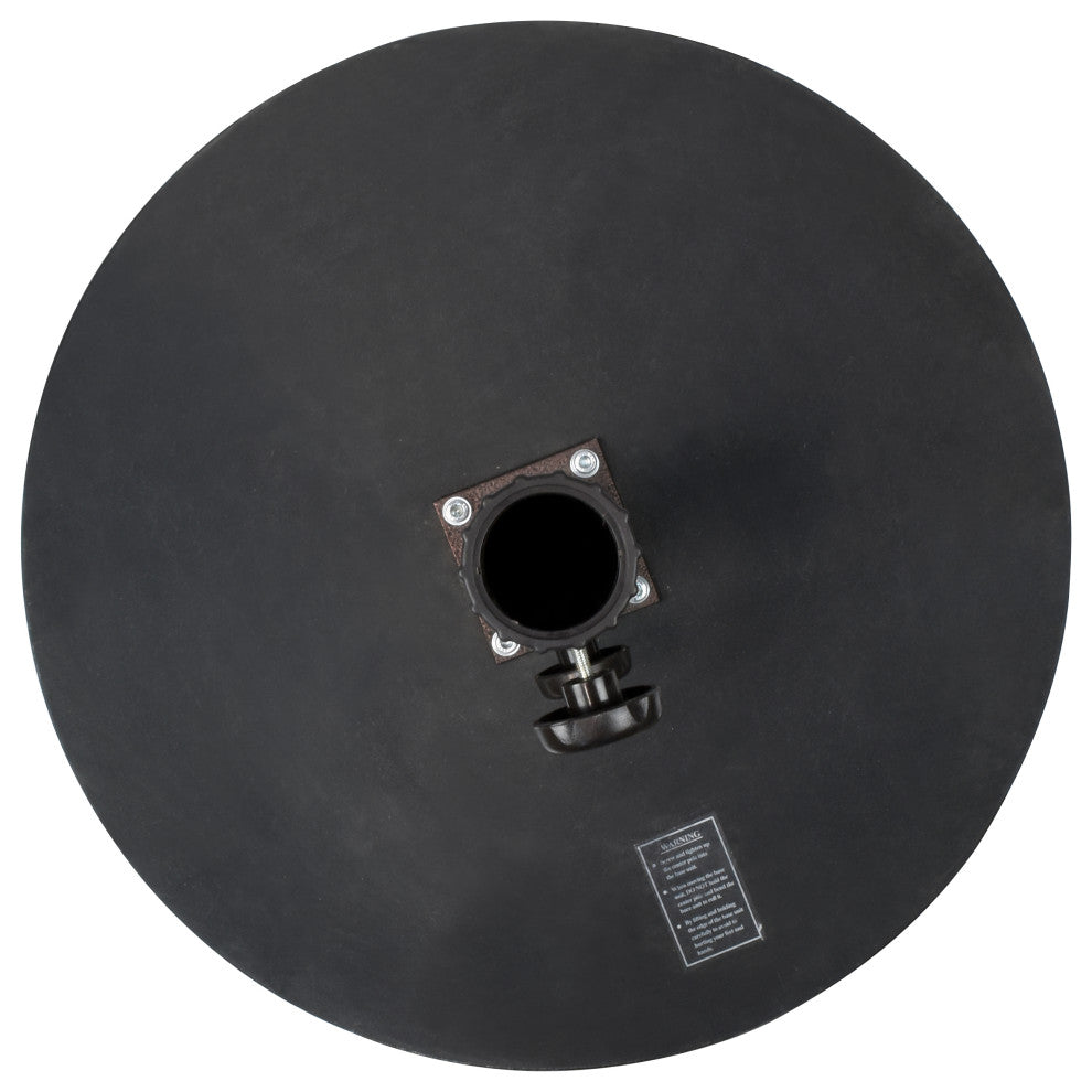 Black Cast Iron Round Umbrella Base, 95 lbs