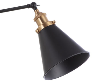 Rover Adjustable Classic Glam Arm Metal LED Wall Sconce, Black, Width: 30"