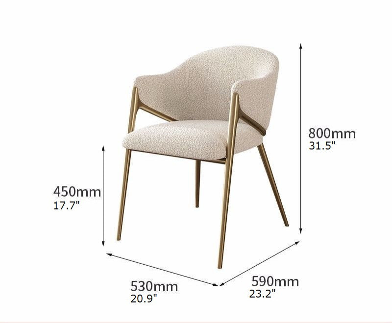 Light Luxury Postmodern Minimalist Dining Chair, White