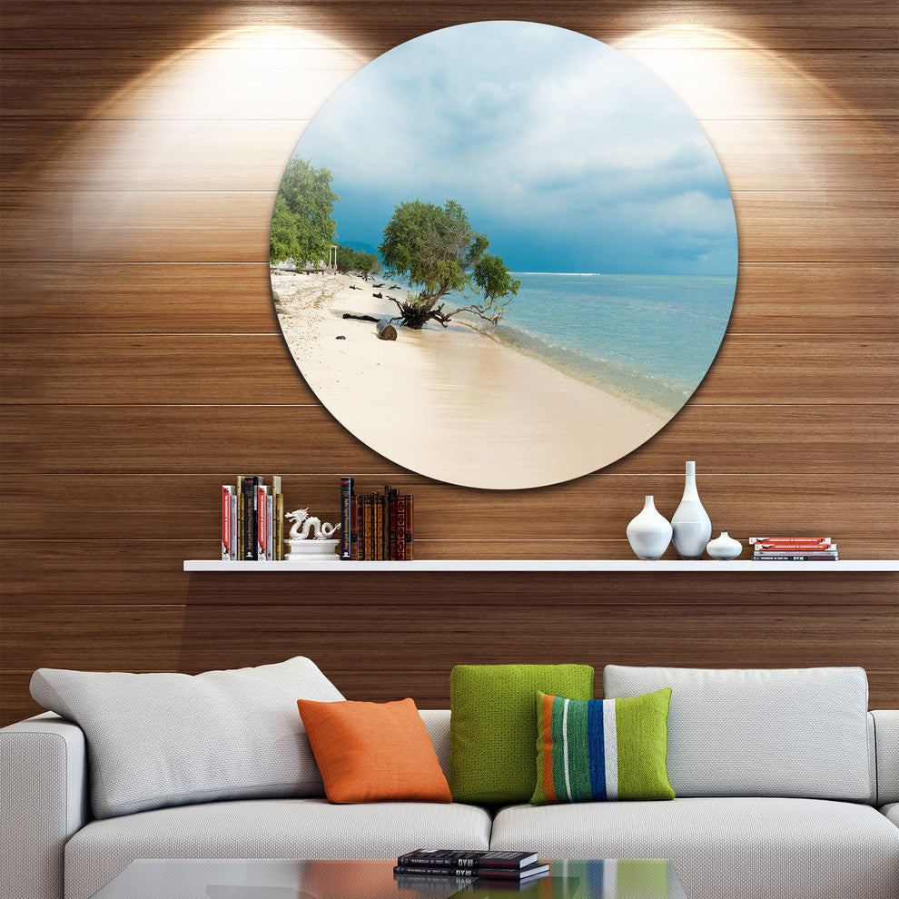 Beautiful Coastline In Indonesia, Seascape Disc Metal Artwork, 23"