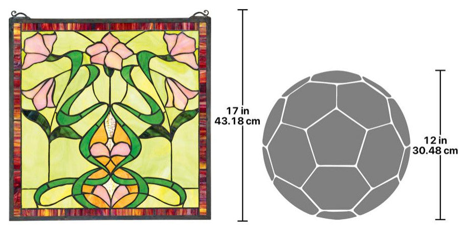 Nouveau Lily Stained Glass Window