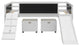 Gewnee Wood Twin Loft Bed with Two Storage Boxes and Slide in White