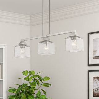 Aragon 3 Light Brushed Nickel Linear Chandelier