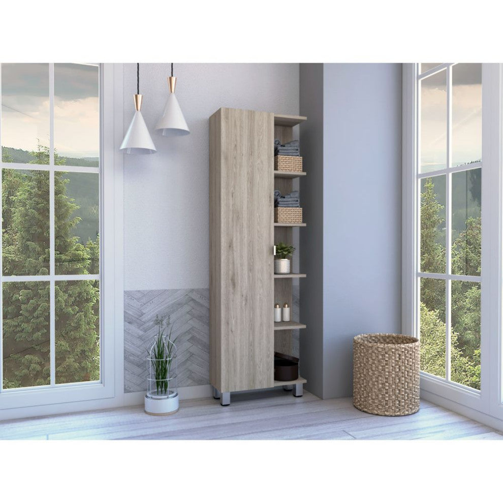 Los Angeles Corner Cabinet, Light Gray