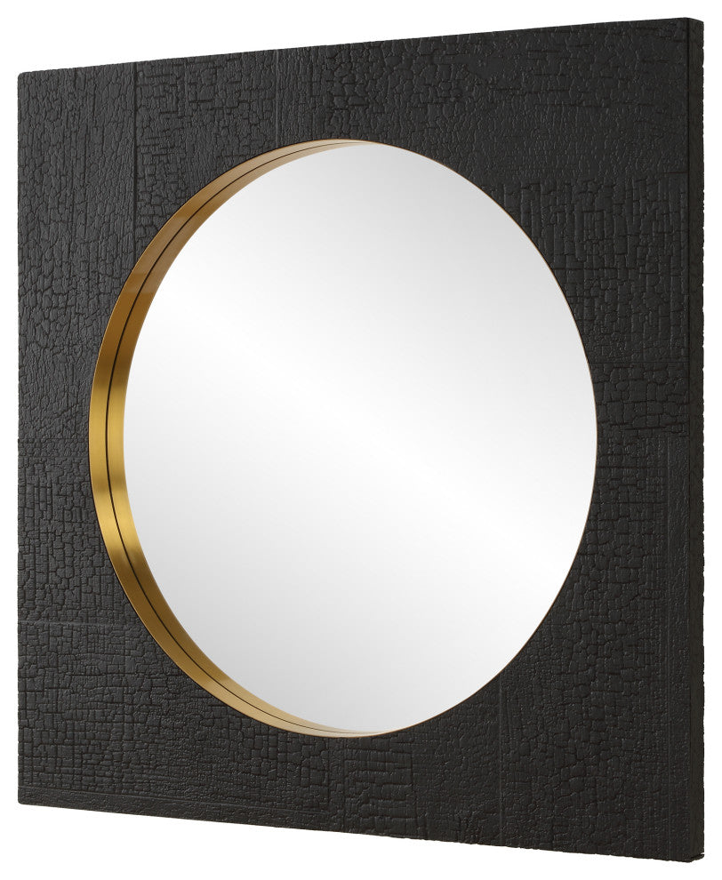 Uttermost Ember Black Square Mirror