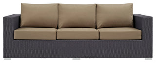 Convene Outdoor Patio Sofa, Espresso Mocha