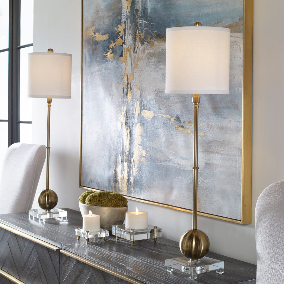 Uttermost Laton Buffet Lamp, Brushed Brass