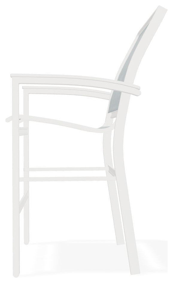 Bazza Sling Balcony Height Stackable Outdoor Stool, Charm/Snow