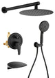 Waterfall Tub Spout Shower System, Handheld Shower Head, Matte Black