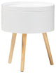 Leah Mid-Century Modern Wood Nightstand With Removable Top, White