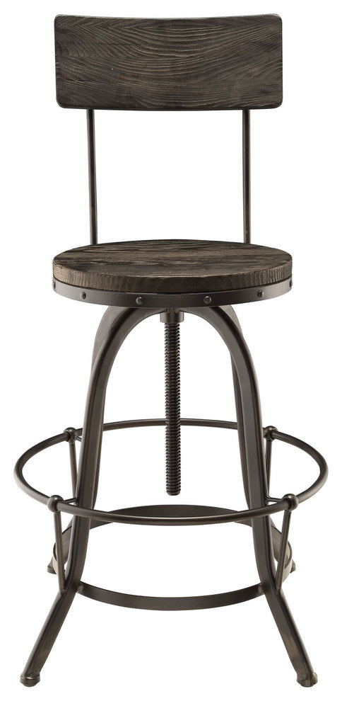 Industrial Modern Dining Bar Stools, Black Metal, Set of 4