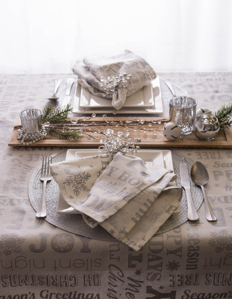 Silver Christmas Collage Na-Packin, Set Of 6