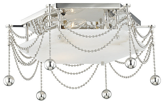 Zariah 3-Light Flush Mount, Polished Nickel Finish