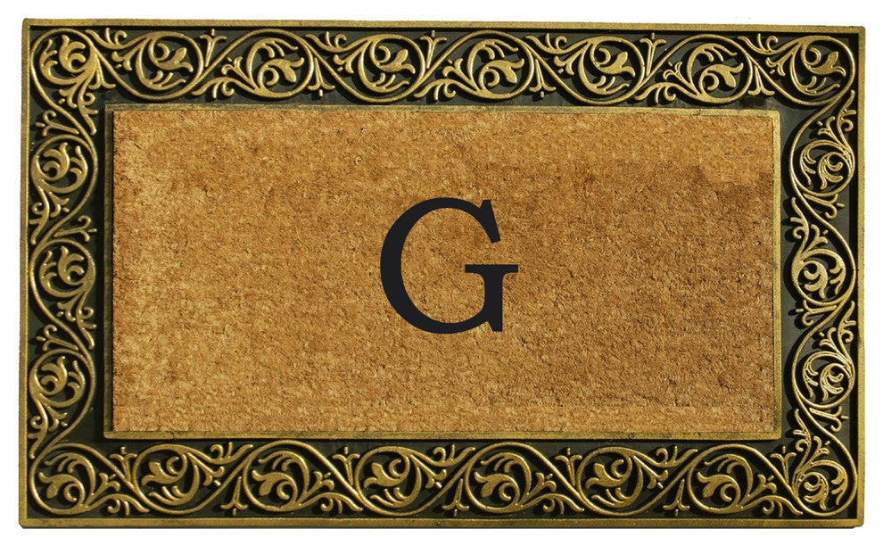 Prestige Gold Monogram Doormat 18"x30", Letter G