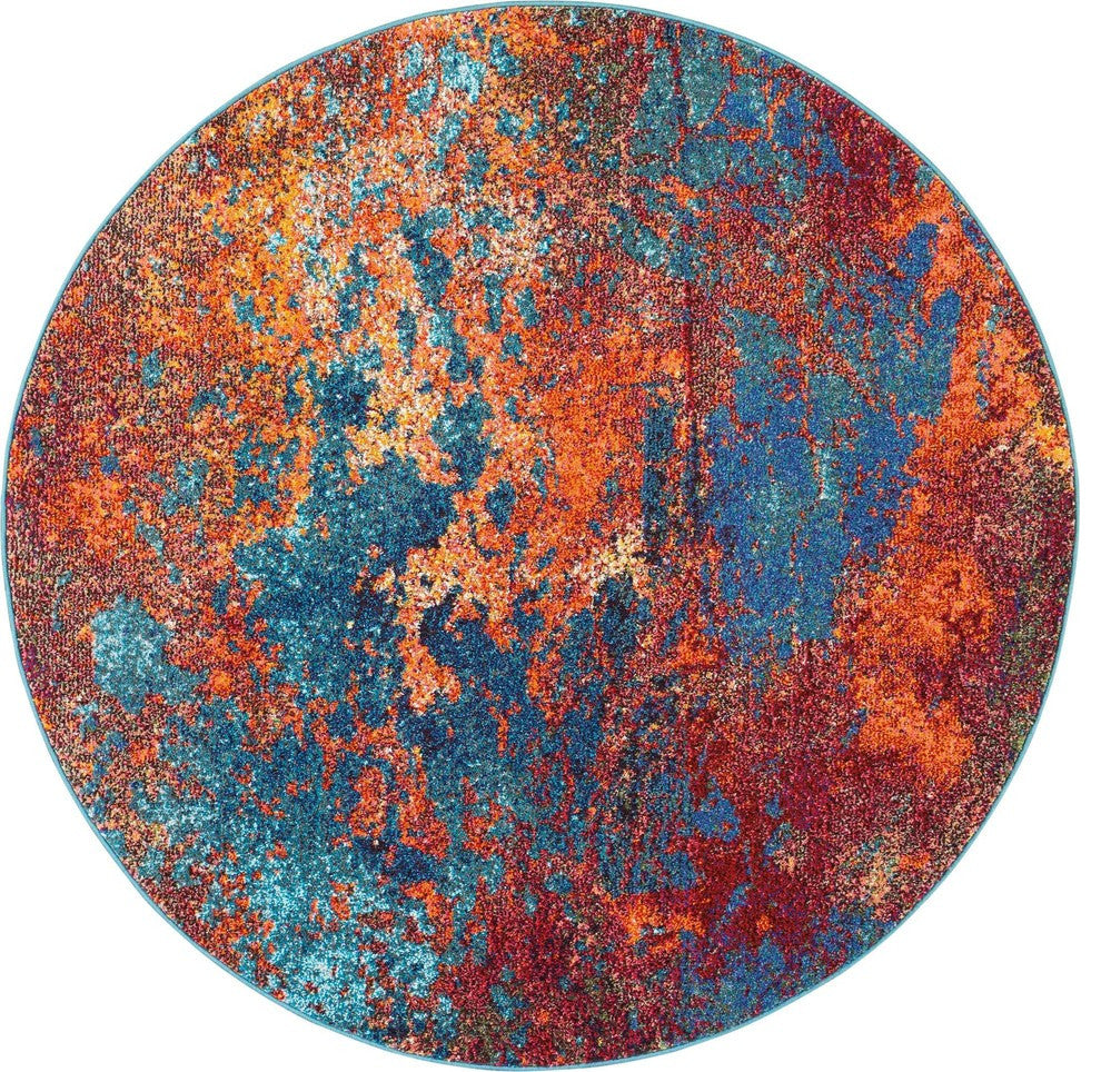 Nourison Celestial 7'10" Round Atlantic Modern Indoor Area Rug