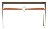 Equus Console Table, Bronze Finish - Sterling Accents - Chestnut Leather Strap