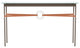 Equus Console Table, Bronze Finish - Sterling Accents - Chestnut Leather Strap
