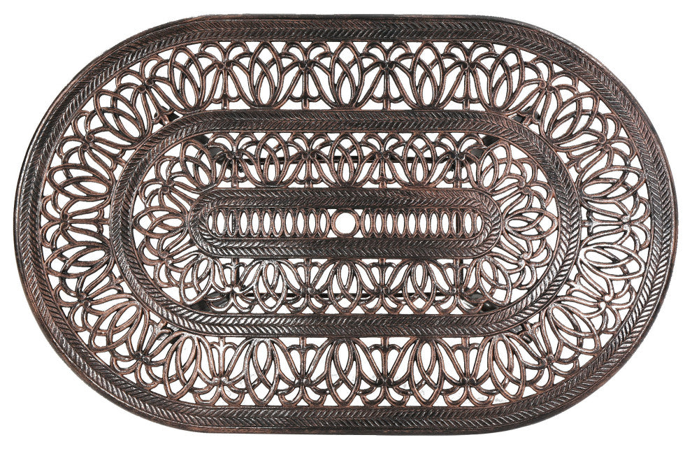 GDF Studio Outdoor Cast Aluminum 6-seater Oval Dining Table