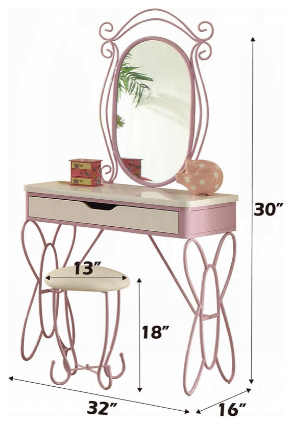 Priya II Vanity Set, White and Light Purple