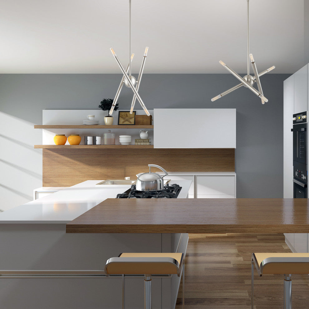 Livex Lighting Soho 6 Light Brushed Nickel Petite Chandelier