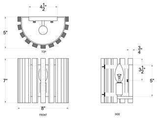 Varaluz 387W01 Suratto 7" Tall Wall Sconce - Matte Black / Honey Blonde