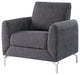 Benzara BM233864 Transitional Style Chair With Block Cushion Seat, Gray