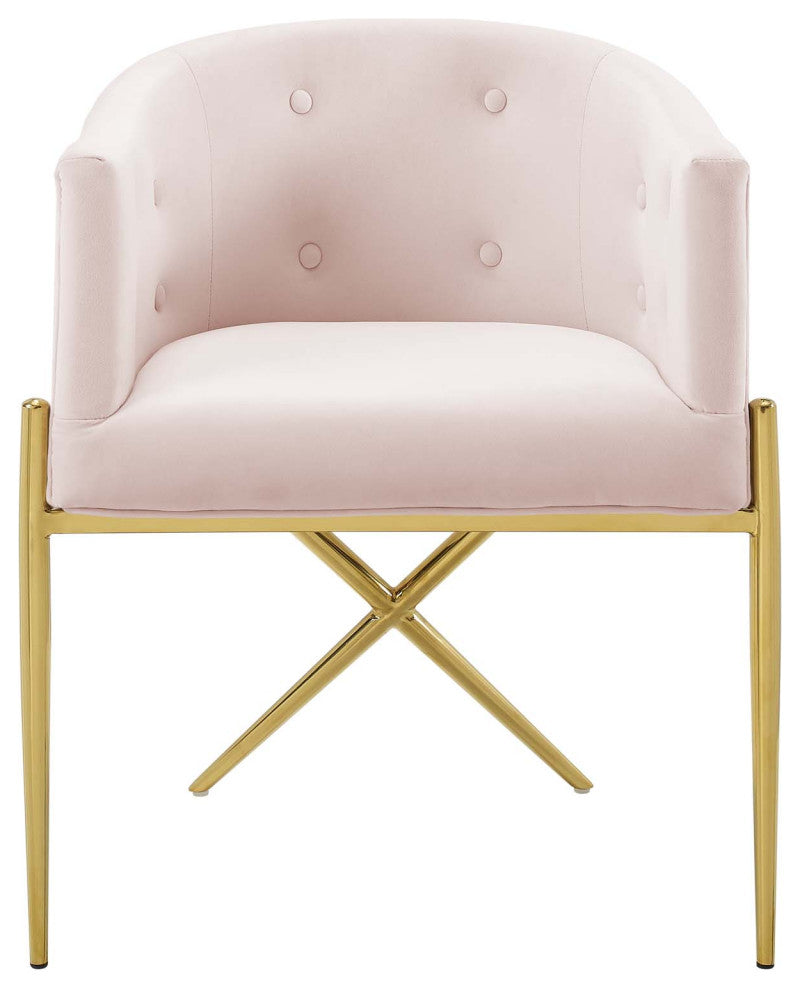 Savour Tufted Performance Velvet Accent Dining Armchair-Pink