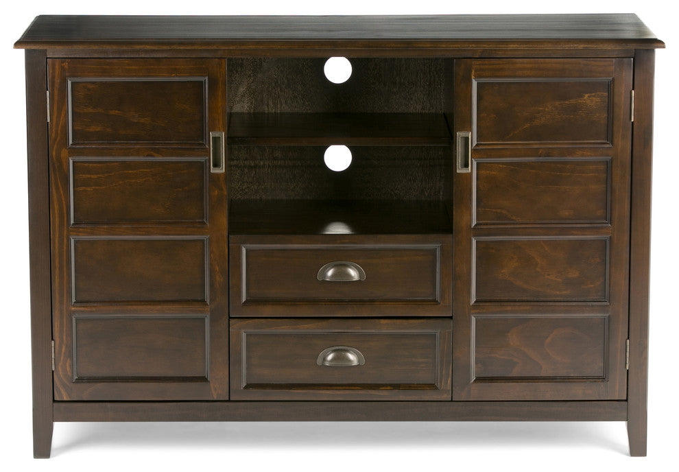 Burlington Solid Wood 54" Wide Tv Media Stand In Mahogany Brown