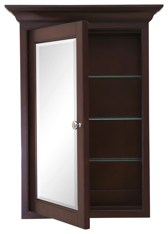 Newport Wall-Mounted Medicine Cabinet, Chocolate