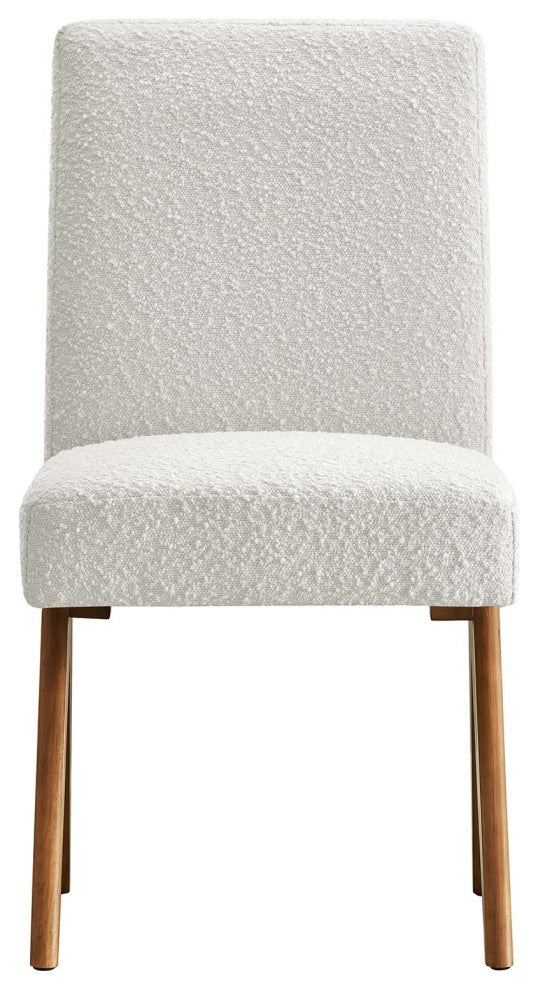 Lyra Boucle Fabric Dining Room Side Chair, Set of 2, Ivory
