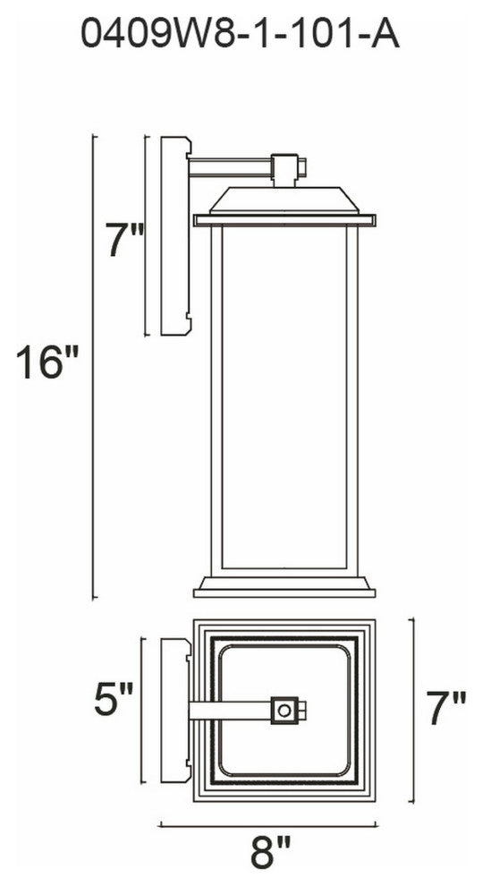 Blackbridge 1 Light Outdoor Black Wall Lantern