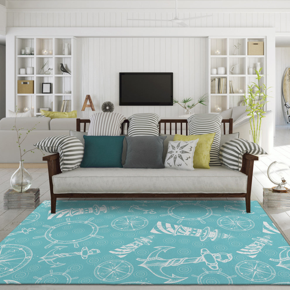 Indoor/Outdoor Harbor HA9 Ocean Machine Washable 8' x 10' Rug