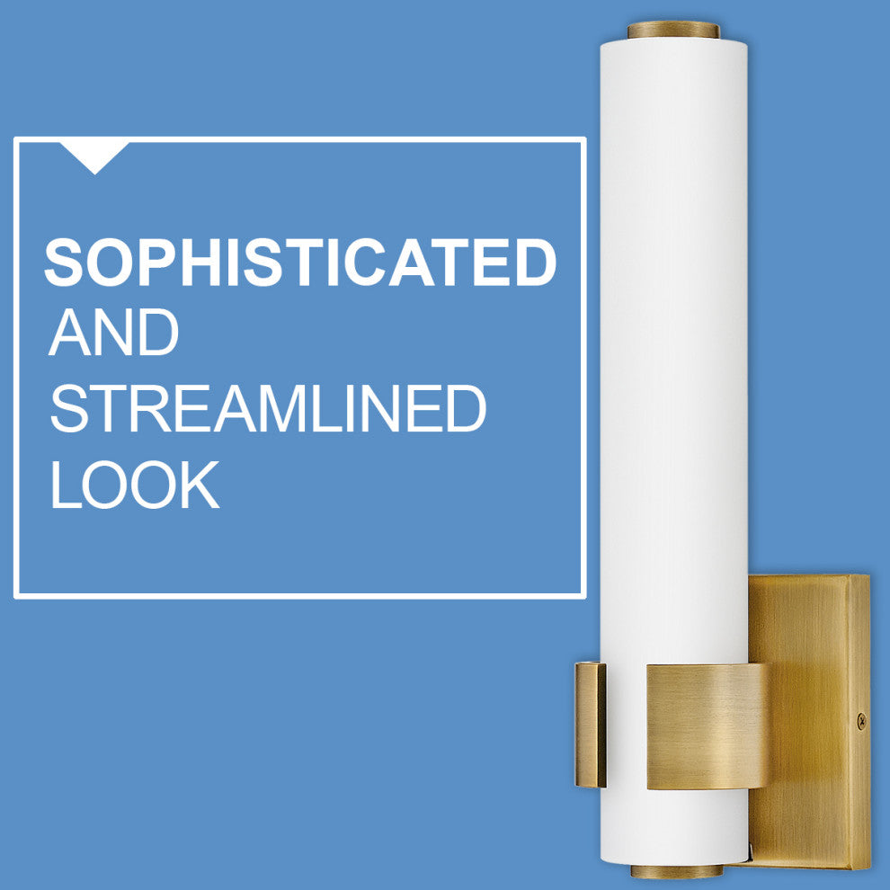 Hinkley Aiden Medium Led Sconce, Lacquered Brass