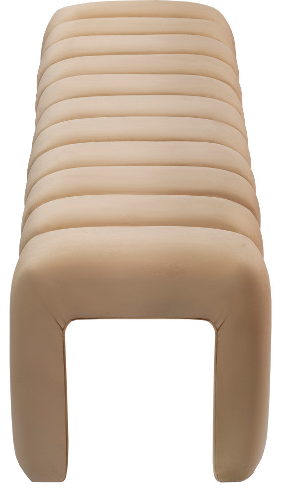 Andaz Velvet Upholstered Bench, Camel