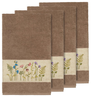 Serenity 4-Piece Embellished Bath Towel Set, Latte