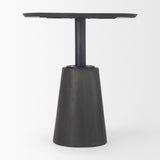 32" Round Black-Brown Wood Accent Pedestal Bistro Table