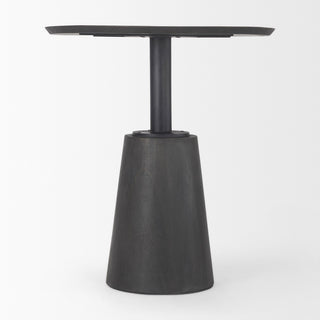 32" Round Black-Brown Wood Accent Pedestal Bistro Table