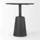 32" Round Black-Brown Wood Accent Pedestal Bistro Table