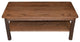 Hickory Solid Wood Coffee Table with Shelf, Walnut Finish