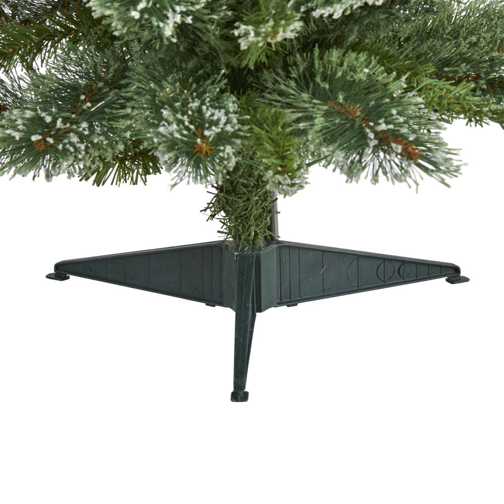 3' Wisconsin Slim Snow Tip Pine Faux Christmas Tree With 50 Clear LED Lights