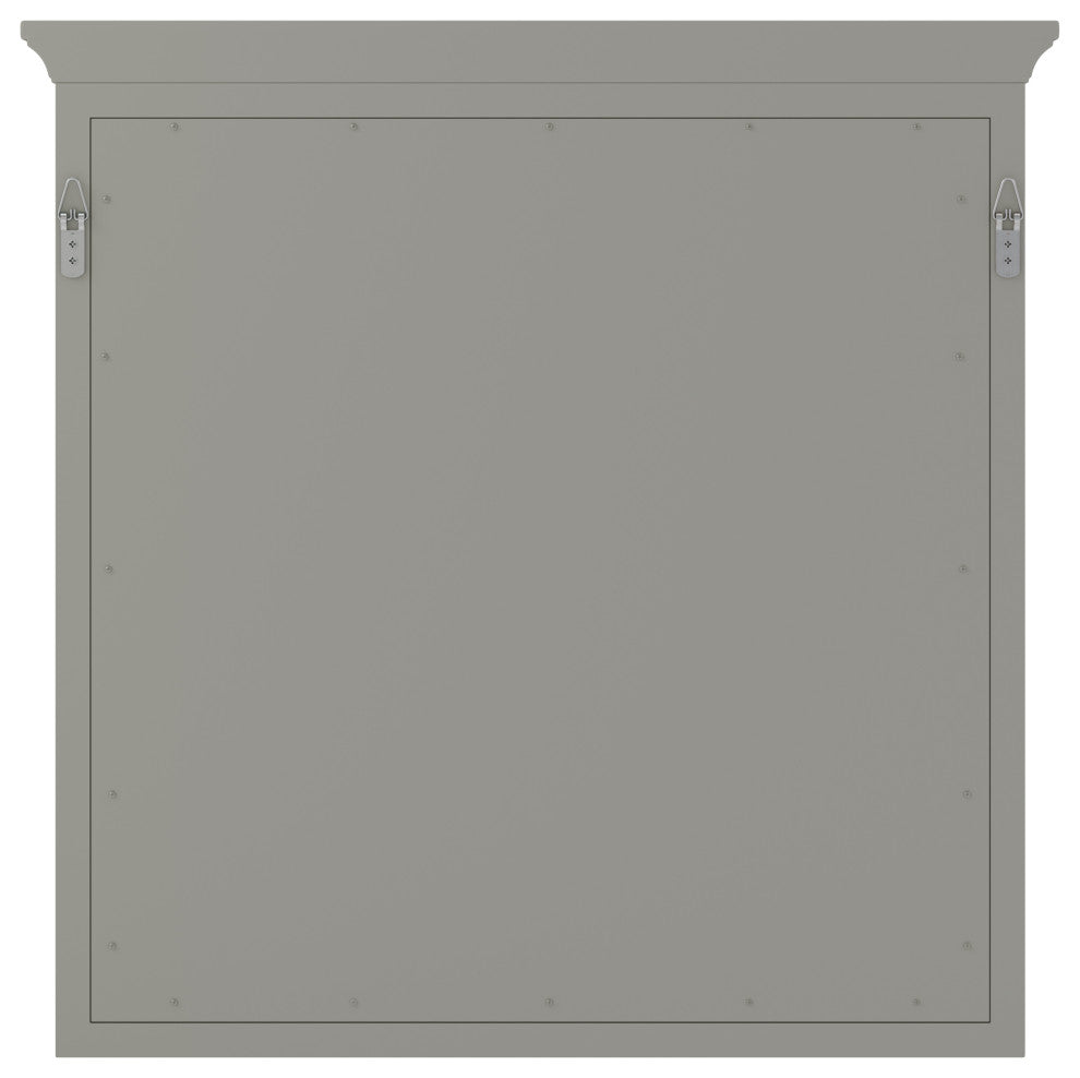 Framed Wall Mounted Bathroom Mirror, Gray;, 32" X 32"