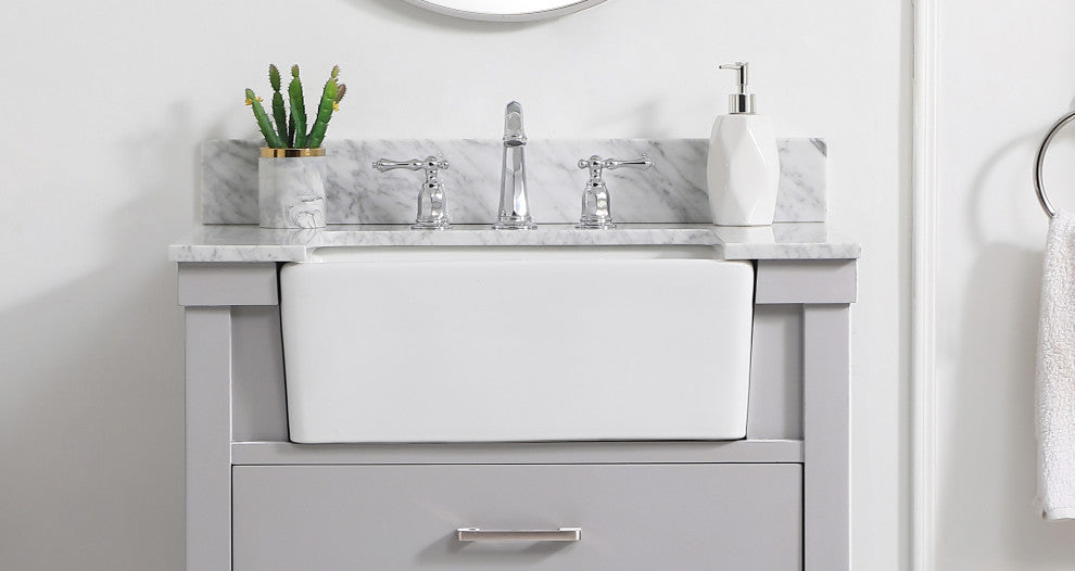 30" Backsplash, Carrara White
