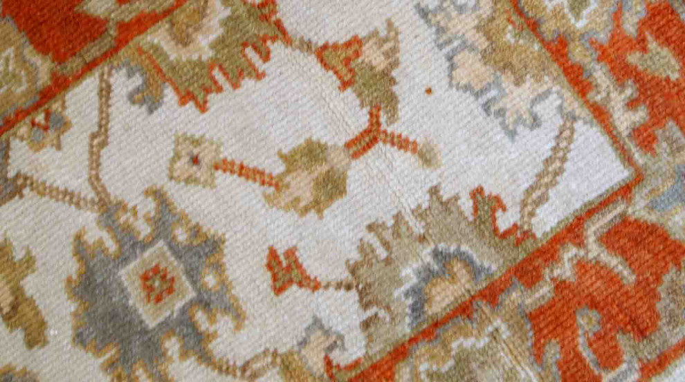 Handmade Vintage Indo-Mahal Rug, 2.1'x3.2', 1980s, White, Orange, Blue, Olive