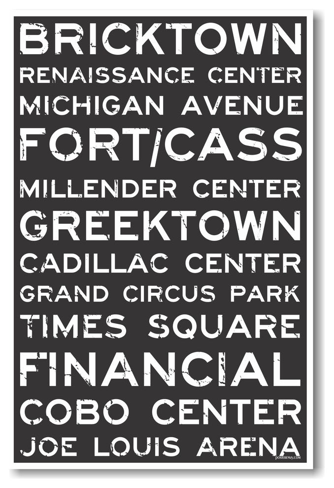 Detroit Signs - NEW World Travel City Train Station Street Sign POSTER