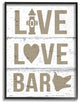 Live Love Bark, 11"x14", Framed Giclee Texturized Art