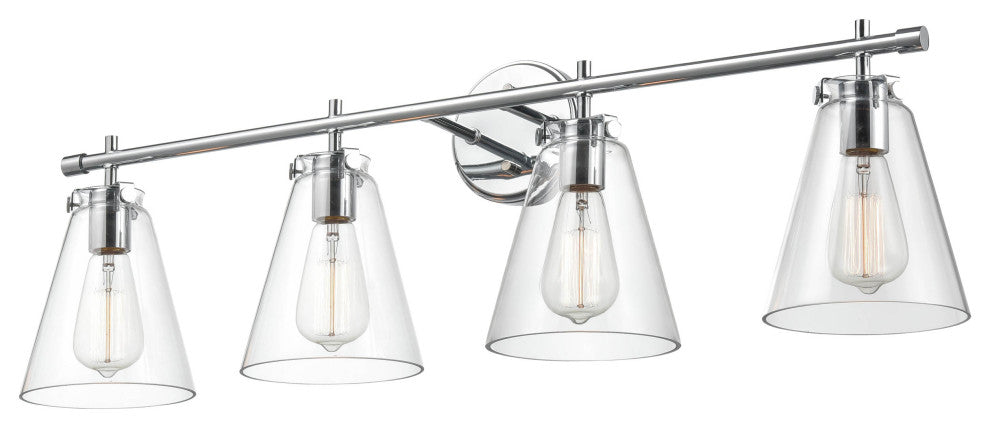 4-Light 35" Chrome Bathroom Vanity Light