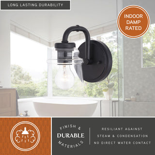 Toledo 1 Light Vanity Matte Black