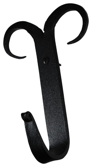 4 Coat Hat Robe Hooks Wrought Iron Black Scroll 5" |